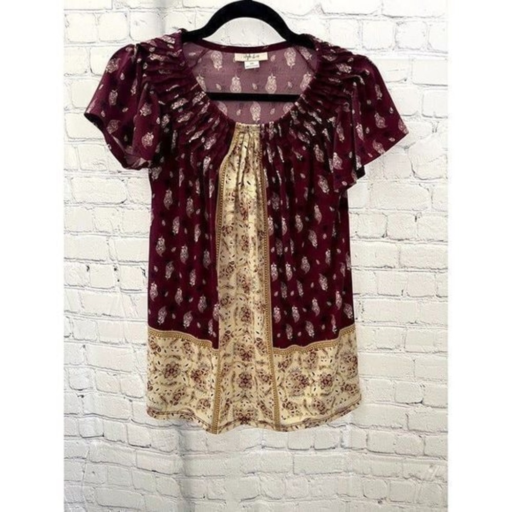 STYLE & CO LADIES BOHO STYLE TOP SZ (XS) LIKE NEW, EUC